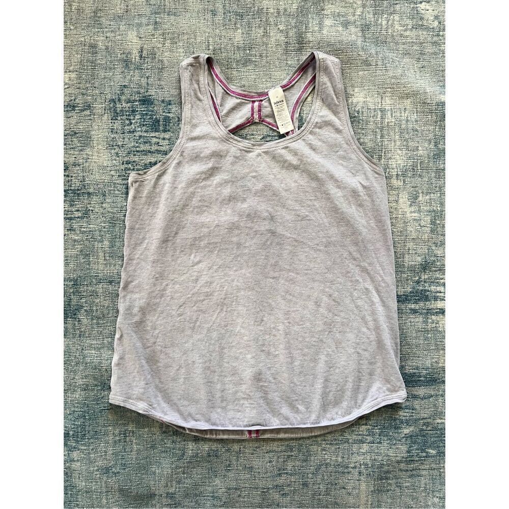 Ivivva by Lululemon Pale Heathered Blue Gray Racerback Tank Top Girls 12